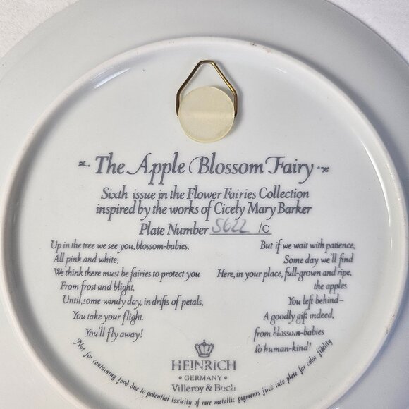 Villeroy And Boch The Apple Blossom Fairy Porcelain Plate 6th Issue Germany - Picture 7 of 9